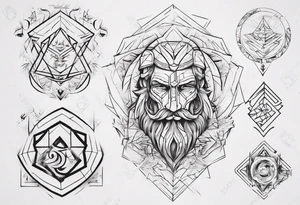 dad and son contour tattoo idea