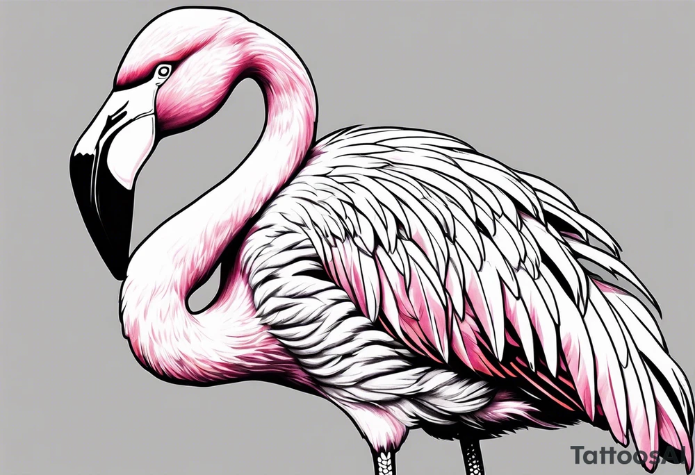 cute flamingo tattoo idea
