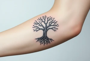 tree of life with cosmic roots and celestial branches tattoo idea