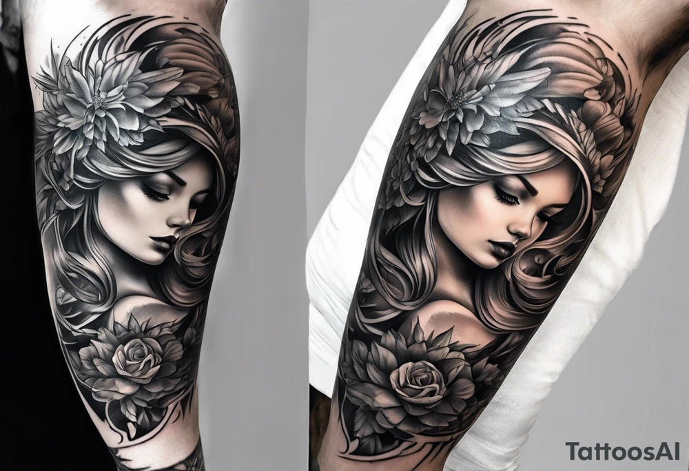 Christian leg sleeve tattoo idea