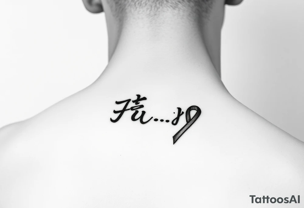 Fu(cancer ribbon)
Cancer cursive writing tattoo idea