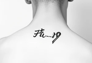 Fu(cancer ribbon)
Cancer cursive writing tattoo idea