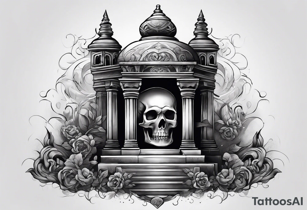 Tomb with smoke tattoo idea