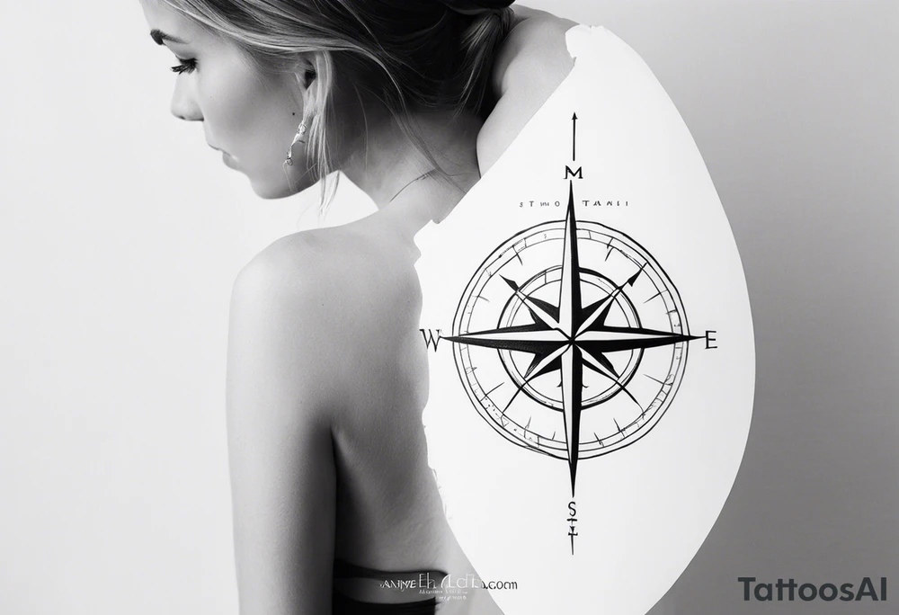 Tattoo along spine Compass 
Long tattoo idea