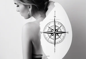 Tattoo along spine Compass 
Long tattoo idea