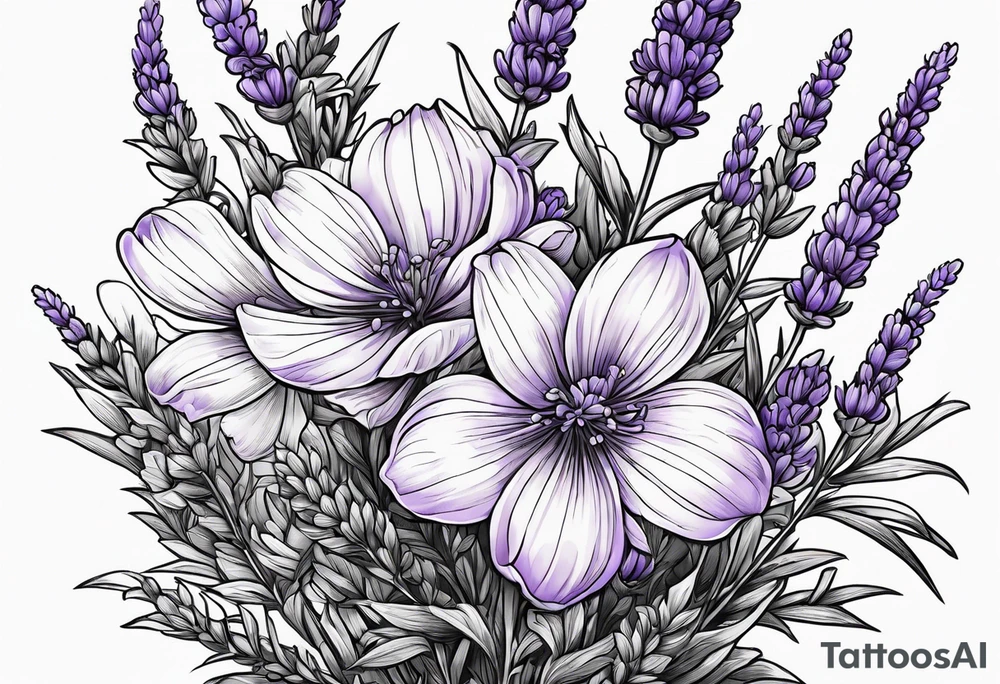 lavender in a bunch tattoo idea