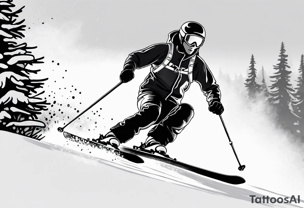 Skier tattoo idea