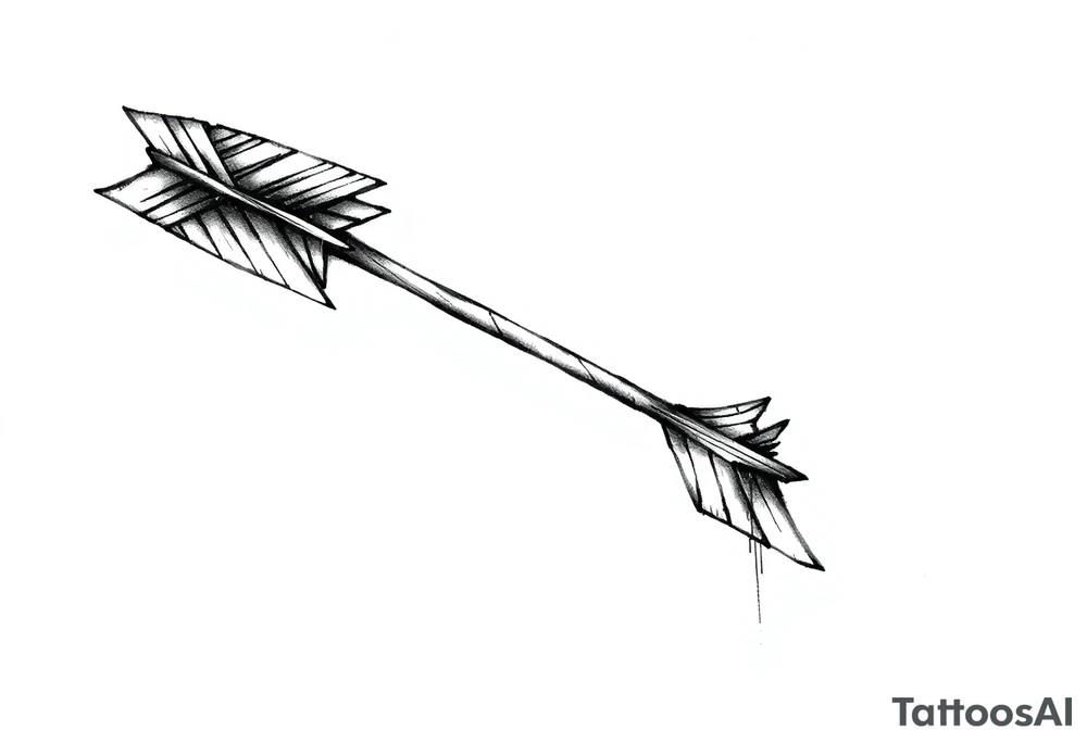 one   that look down arrow tattoo idea