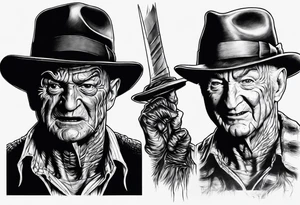 Realistic horror movie Freddy Krueger tattoo idea