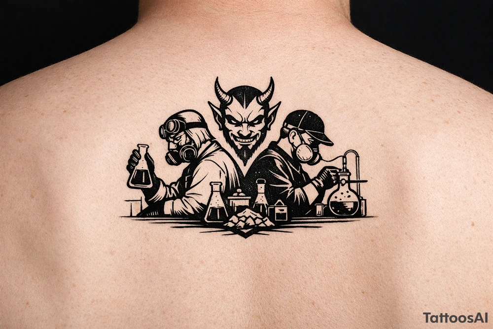 Meth chemists with devil tattoo idea