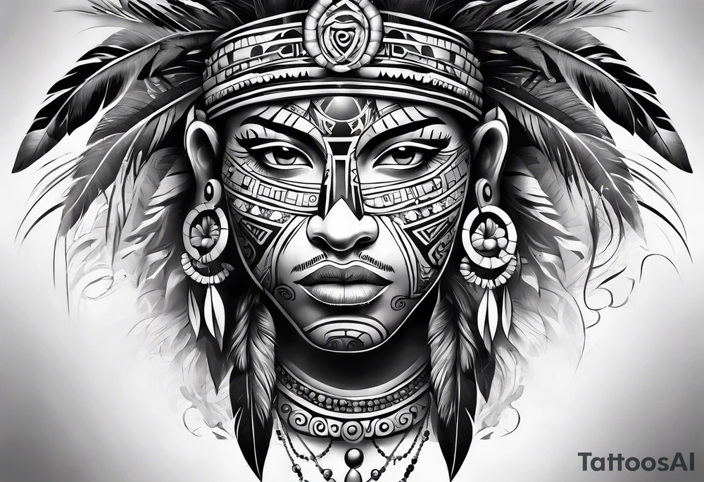 Taino native sleeve tattoo idea