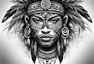 Taino native sleeve tattoo idea