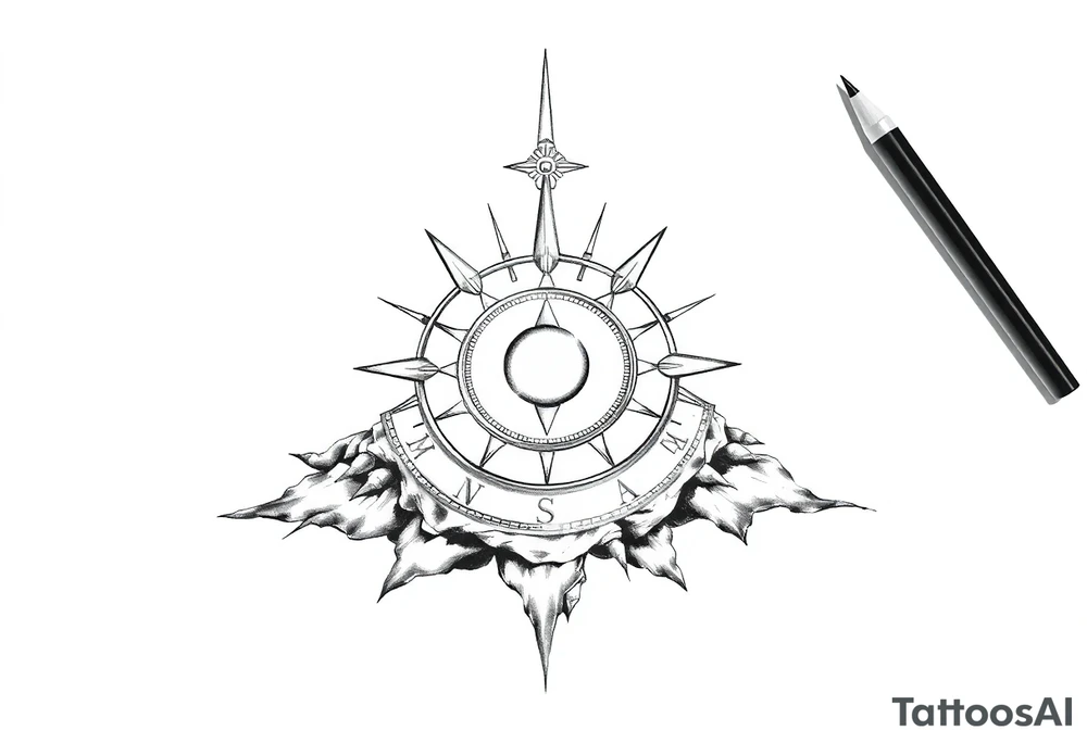 Alien sundial on the ground tattoo idea