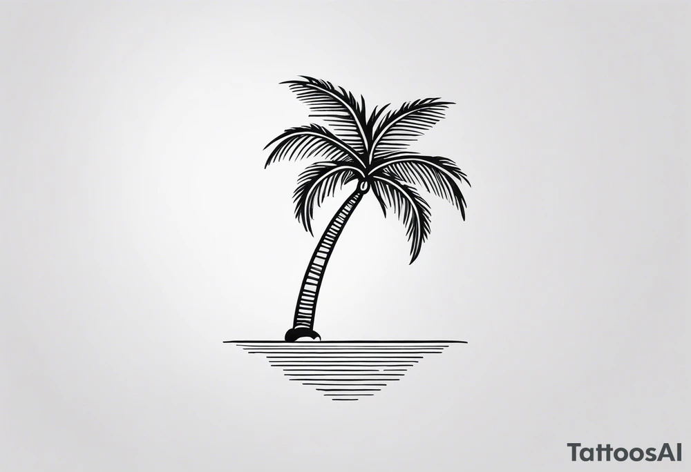 fine line tattoo of a palm tree tattoo idea