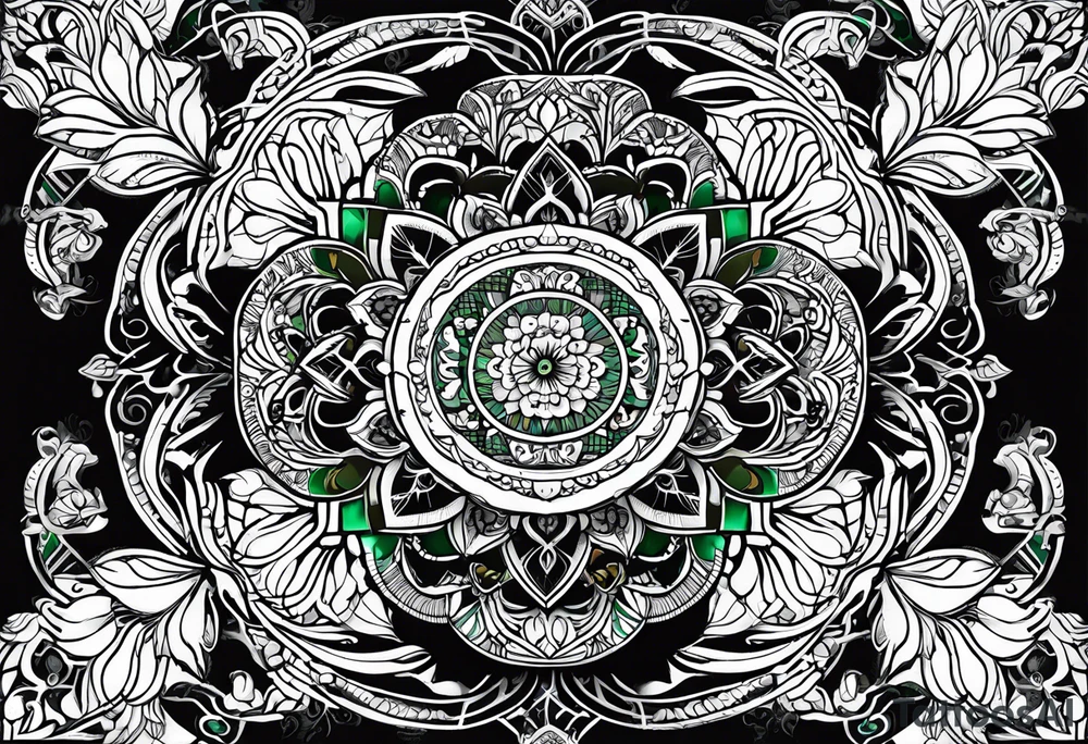 mandala for palm
 honeysuckle emerald Ukraine home power love tattoo idea