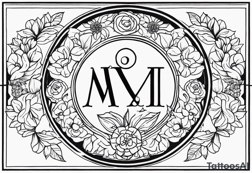 III.XIII.MMXI with floral background tattoo idea