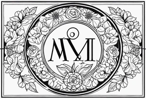 III.XIII.MMXI with floral background tattoo idea
