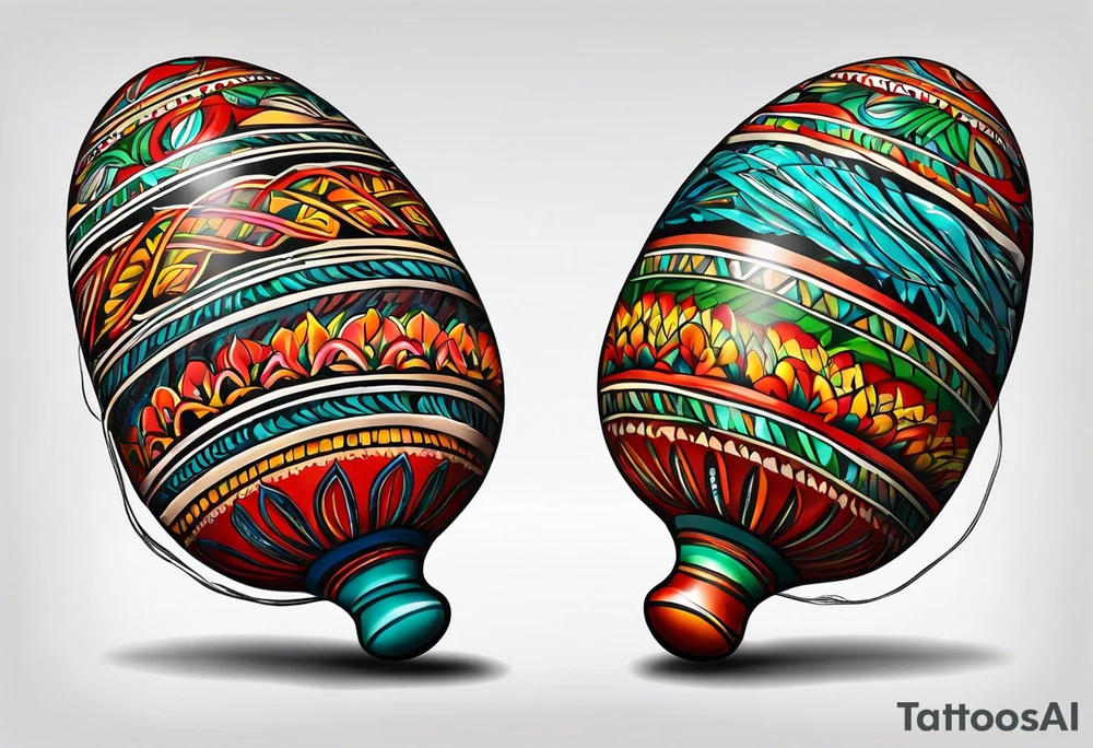 Two Cuban shaking maracas. tattoo idea