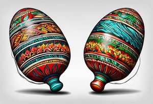 Two Cuban shaking maracas. tattoo idea