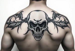 skull steampunk black tattoo idea