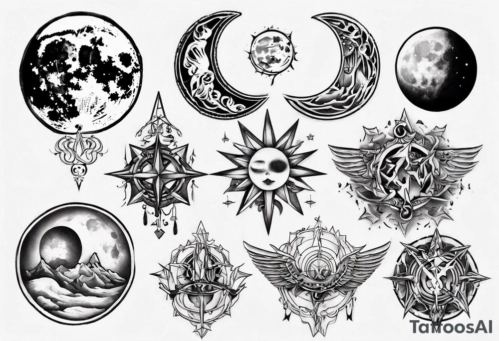 The lighting moon tattoo idea