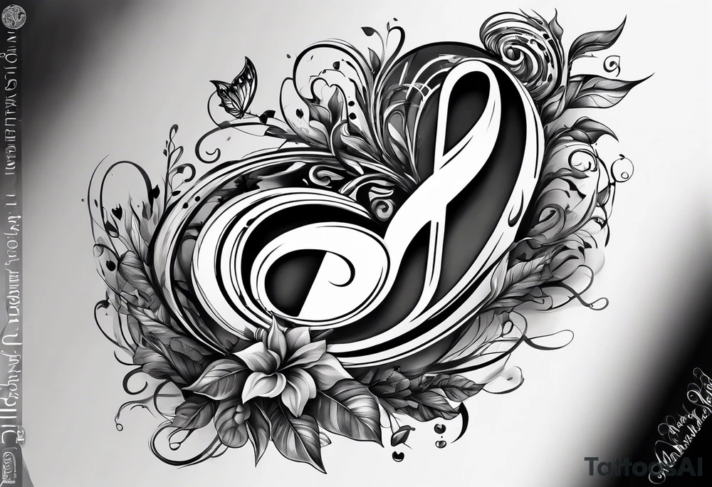 A music note in nature tattoo idea