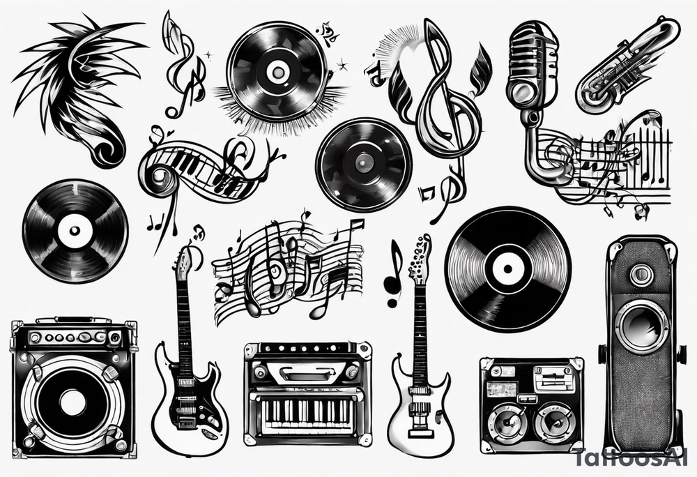 music sound tattoo idea