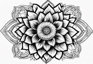 sun flower diamond fire tattoo idea