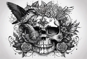Arma na cabeça, quando atira, a cabeça ecplode em borboletas tattoo idea