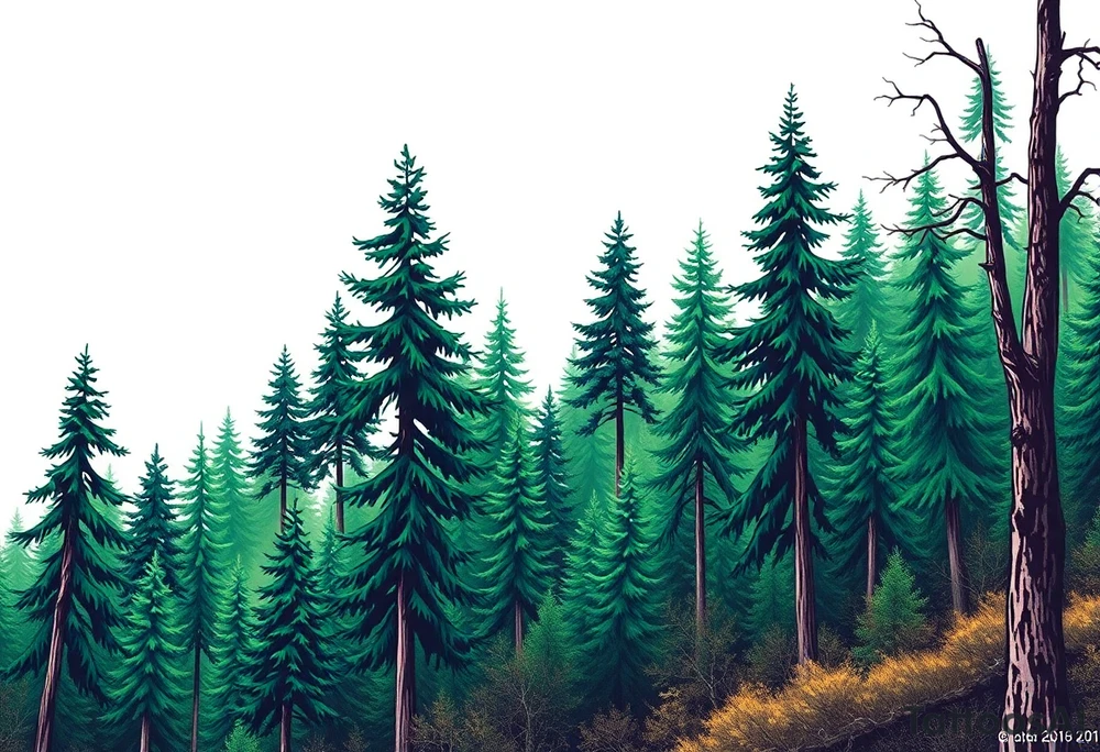 green forest background tattoo idea