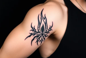 a flame in a roots form tattoo idea