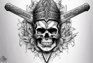 Sword with skull through the head tattoo idea