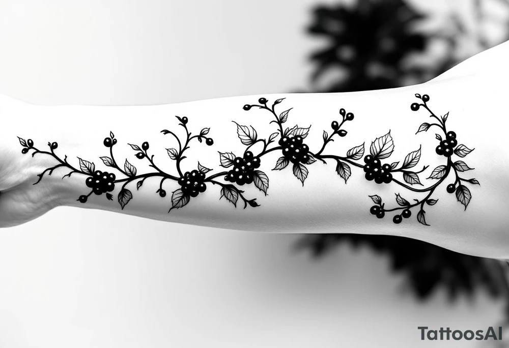 American traditional style Blackberry vine to wrap around an arm tattoo idea