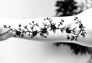 American traditional style Blackberry vine to wrap around an arm tattoo idea