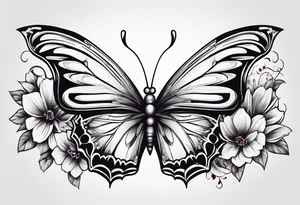 wing, flower, butterfly , tattoo idea