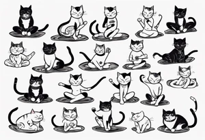 Cat doing yoga on a plane tattoo idea