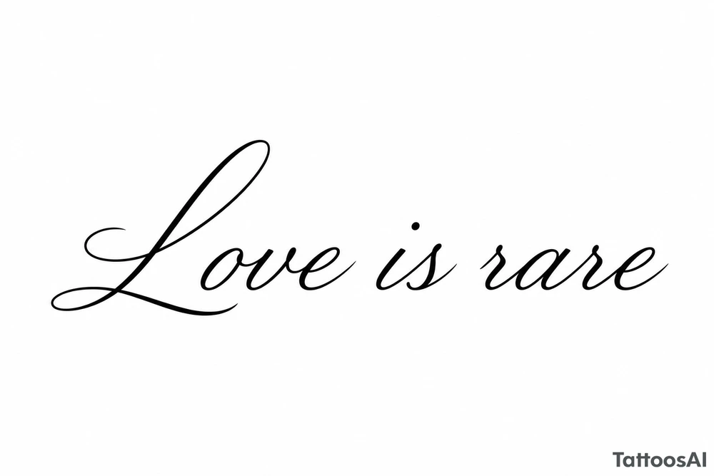 Love is rare just lettering tattoo idea
