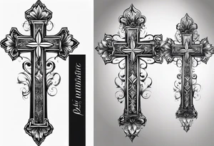 Unique cross tattoos with a date tattoo idea