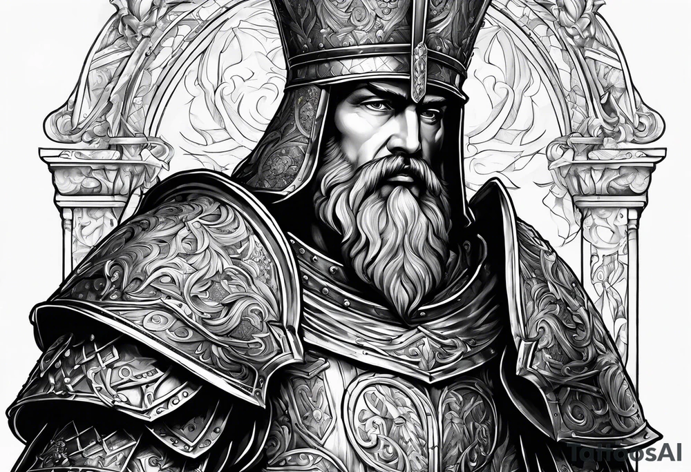 charlemagne in armor tattoo idea
