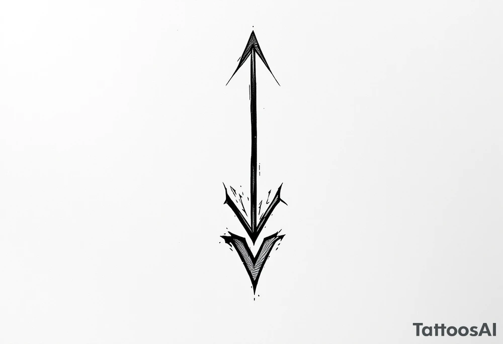one  arrow  that look down tattoo idea
