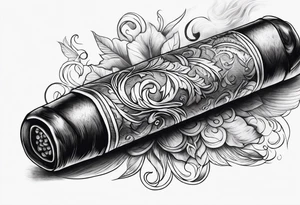 burning cigar tattoo idea