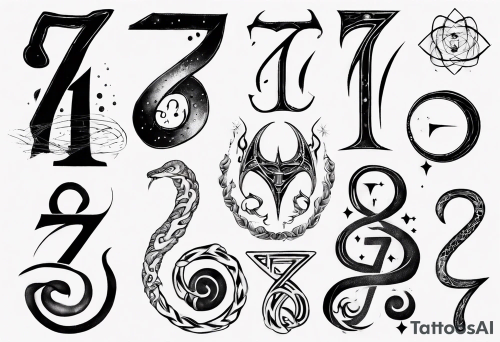 Tattoo involving the number 7, 11 and INFINITE SYMBOL tattoo idea