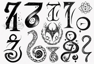 Tattoo involving the number 7, 11 and INFINITE SYMBOL tattoo idea