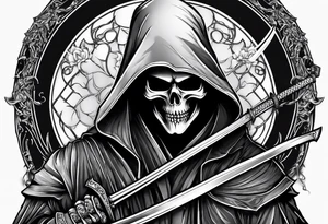 grim reaper with katana tattoo idea