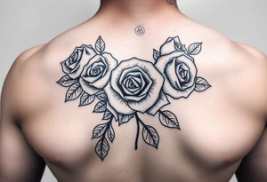 Daniya singleton with roses around it tattoo idea