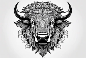 Bison head outline tattoo idea