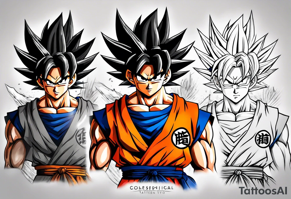 Tattoo on arm with goku with wings tattoo idea