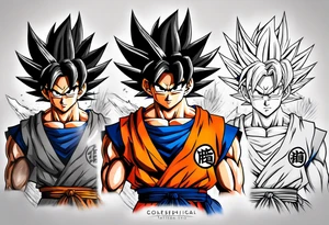 Tattoo on arm with goku with wings tattoo idea