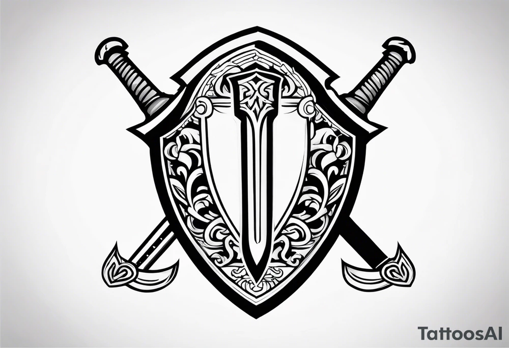Valhalla sword shield tattoo idea