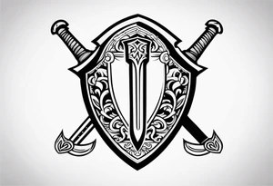 Valhalla sword shield tattoo idea